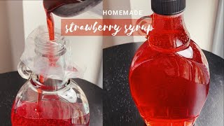 3 Ingredient Homemade Strawberry Syrup 🍓  How to make Strawberry Syrup for Cocktails Pancakes [upl. by Yessydo]