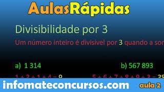 Aula Rápida  Como saber se um número é divisível por 3 [upl. by Nyllaf]