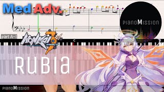 Real Piano Tutorial RUBIA Honkai impact 3 OST with FollowUp Tutorial [upl. by Reger656]