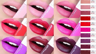 MAYBELLINE SUPER STAY MATTE INK LIQUID LIPSTICK  SWATCHES amp REVIEW [upl. by Ayadahs]