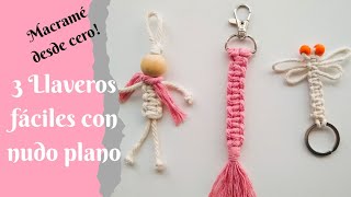 DIY LLAVEROS en MACRAMÉ  DIY Macrame Keychain Tutorial [upl. by Llerrac500]