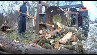 Fastest Automatic Firewood Processing Machine Homemade Modern Wood Cutting Chainsaw Machines [upl. by Airym901]