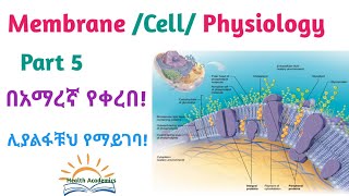 Physiology Membrane Cell Physiology Part 5 Helpful Video Lecture in Amharic Speech [upl. by Treboh]