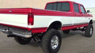 WWWDIESELDEALSCOM LIFTED 1997 FORD F350 CREW XLT 4X4 ZF6 MANUAL 73 POWERSTROKE DIESEL [upl. by Akemej]