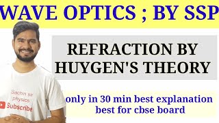 2Refraction using huygens theory  wave optics [upl. by Llerahc114]