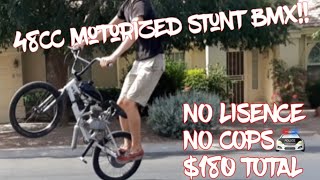 Building my LEGAL stunt 48cc motorized bike FULL TUTORIAL and ride [upl. by Kimberly]