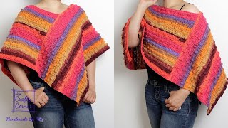 How To Turn 2 Rectangles Into A Poncho  Easy Crochet Poncho Pattern For Beginners [upl. by Rawna705]