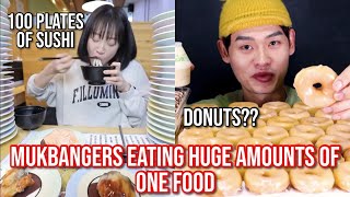 mukbangers eating HUGE amounts of ONE food [upl. by Nonah]