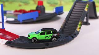 Pista de masini Majorette Creatix Dacia Duster Test Center cu 4 masinute [upl. by Asiole]