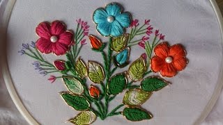 Hand embroidery designs Fancy embroidery stitches [upl. by Atileda351]