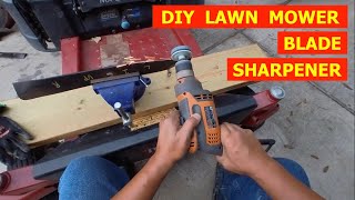 DIY LAWN MOWER BLADE SHARPENING [upl. by Isabelita]