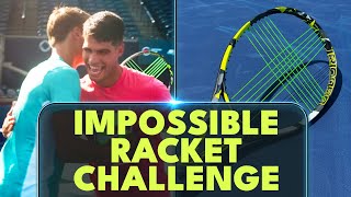 Tennis Stars Carlos Alcaraz amp Holger Rune Play With Impossible Rackets [upl. by Ninel378]