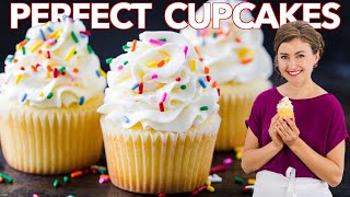 How to Get PERFECT VANILLA CUPCAKES Every Time [upl. by Ahseuqal]