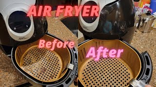 How To Deep Clean Power Air Fryer XL And Air Fryer Basket [upl. by Retsek]