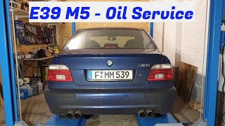 BMW E39 M5  Oil Change amp Oil Level Sensor Replacement [upl. by Allak]