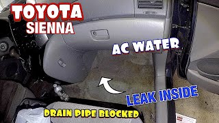 Toyota AC water leaking inside blocked Drain pipe [upl. by Giarla915]