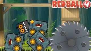 Red Ball 4  Roll Box Vs Boss 3 Boss 1 in Deep Forest  Red Ball 4 Gameplay [upl. by Esiouqrut]