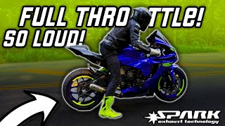 BEST SOUNDING 2021 Yamaha R1 Spark GP Titanium Full Exhaust [upl. by Chao326]