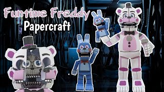 Funtime Freddy Five Nights At Freddys Sister Location Papercraft  Stop Motion Video [upl. by Onitrof149]