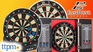 Narwhal Bristle Dartboard Revolution Electronic Dartboard and Dartboard with Cabinet Review [upl. by Sunderland293]