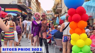 Sitges Walk on Pride Day 2023 in Barcelona Spain  Before amp After the Parade [upl. by Buyse662]