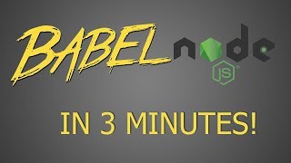 Quickes amp easiest way to set up babel  nodeJS [upl. by Earesed]