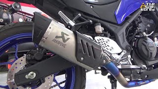 2020 Yamaha MT25 OEM VS aftermarket exhaust sound comparison [upl. by Ahsaeym]