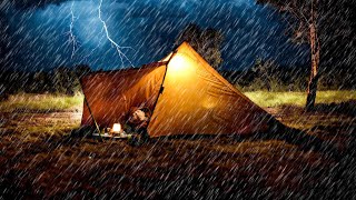 WORST THUNDERSTORMS solo camping in heavy rainstorm CAUGHT IN THUNDERSTORM [upl. by Nonnaer]