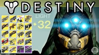 Destiny My Level 32 Hunter Exotic amp Legendary Loot Showcase  Exotics Armor Weapons amp More [upl. by Sigismondo]