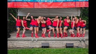 Tush Push Line Dance Teach amp Demo Featuring Boot Chicks [upl. by Assirralc372]