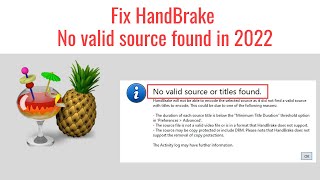 Solved HandBrake No Valid Source Found Error in Windows 10 [upl. by Jadwiga517]