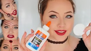 3 Easy LATEXFREE DIY Halloween wounds  Last minute ideas [upl. by Tzong641]