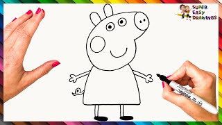 How To Draw Peppa Pig Step By Step 🐷❤️ Peppa Pig Drawing Easy [upl. by Fiedler]