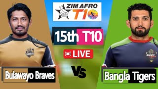 ZIM Afro t10 league 2024 Live  Bangla Tigers vs Bulawayo 15th Match [upl. by Radbun]