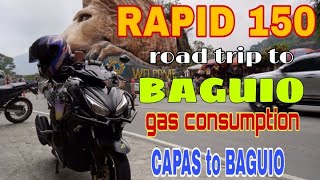 RAPID 150 ROAD TRIP TO BAGUIO GAS CONSUMPTION ll WLB hobbies [upl. by Araccat958]