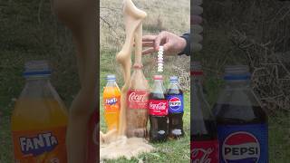 Mentos shot CocaCola Fanta and Pepsi were surprised cokevsmentos [upl. by Blankenship]