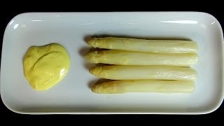 Espárragos naturales con mayonesa Recetas de verdura [upl. by Llejk]