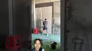 Keramik di dinding tiles construction painting art shortsvideo [upl. by Yoho925]