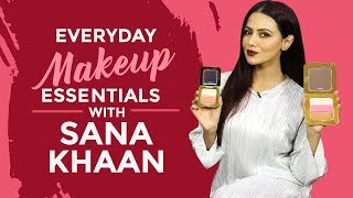 Sana Khaans Everyday Makeup Essentials  S01E05  Whats in my makeup bag  Fashion  Pinkvilla [upl. by Rosabel]