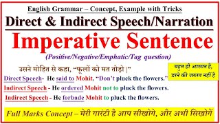 Direct and Indirect Speech  Imperative Sentence  Imperative Sentences Direct to Indirect Speech [upl. by Eelyahs626]