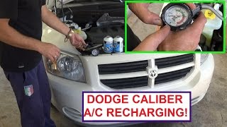 How to Recharge the AC System on a Dodge Caliber Dodge Caliber Air Conditioning Recharging [upl. by Eiramanel850]