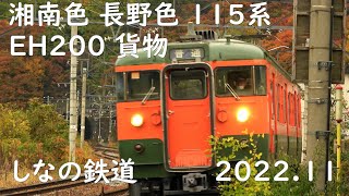 しなの鉄道 115系湘南色 長野色 EH200 貨物 202211 [upl. by Leler]