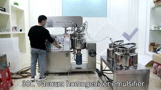 30L vacuum emulsifier homogenizer mixer tank vacuum mixer for cosmetic cream [upl. by Toiboid]