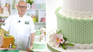 Easy Rattan Basket Weave Effect 🍰 Cake Decorating Tutorial [upl. by Anial]