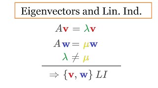 Eigenvectors and linear independence [upl. by Phiona]