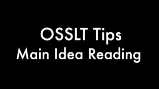 OSSLT Main Idea Tips [upl. by Venetia]