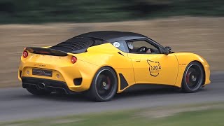 Lotus Evora GT410 Sport amp Lotus Exige Sport 410  Brutal Accelerations  FOS Goodwood [upl. by Ellenuahs]