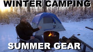 Winter Camping Using Cheap Summer Gear Is It Possible [upl. by Omiseno]