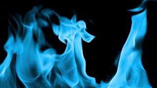 Fire Overlay Burning Blue Fire Effect Black Screen Footage [upl. by Moyers]