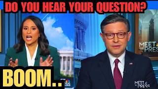 Mike Johnson Shuts Up NBC Journalist After She Lied About Trump [upl. by Amer669]